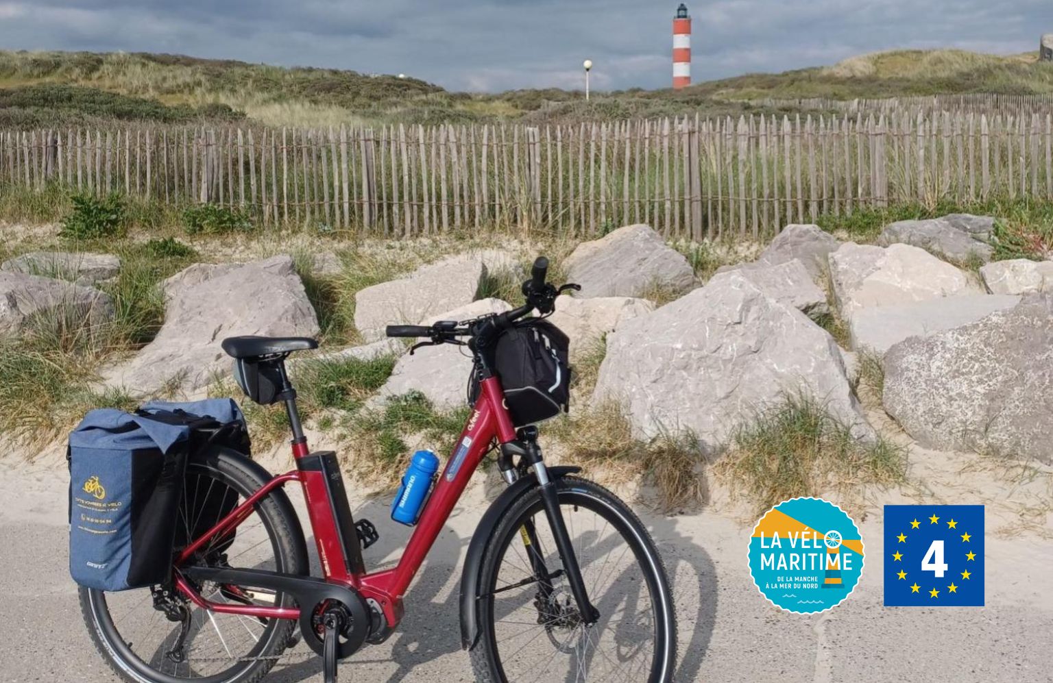 Vélo devant les dunes de Berck sur mer
